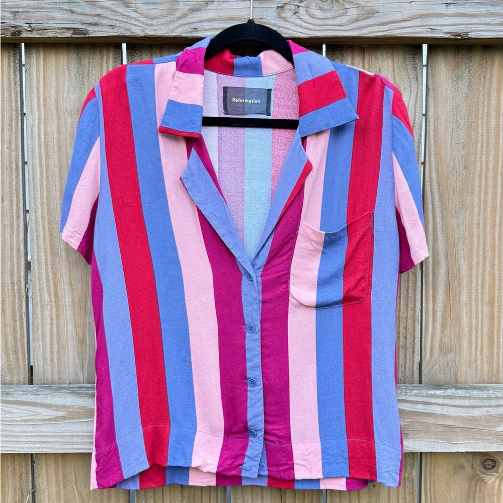 Reformation Multicolor Striped Shirt